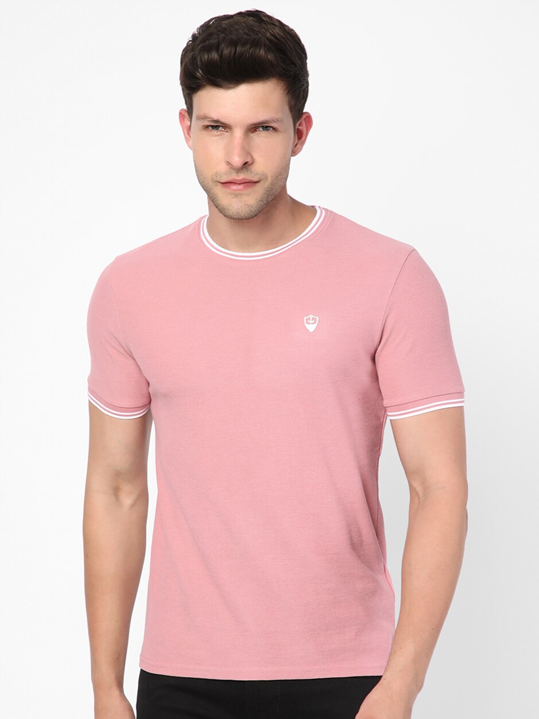 

R&B Round Neck Cotton T-shirt, Pink
