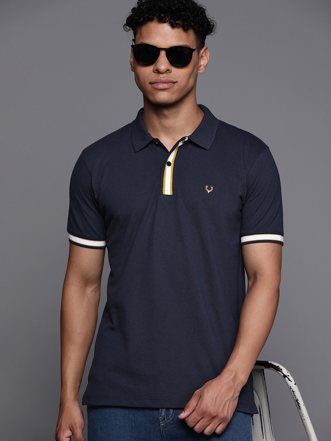 

Allen Solly Tribe Polo Collar Regular Fit T-shirt, Navy blue