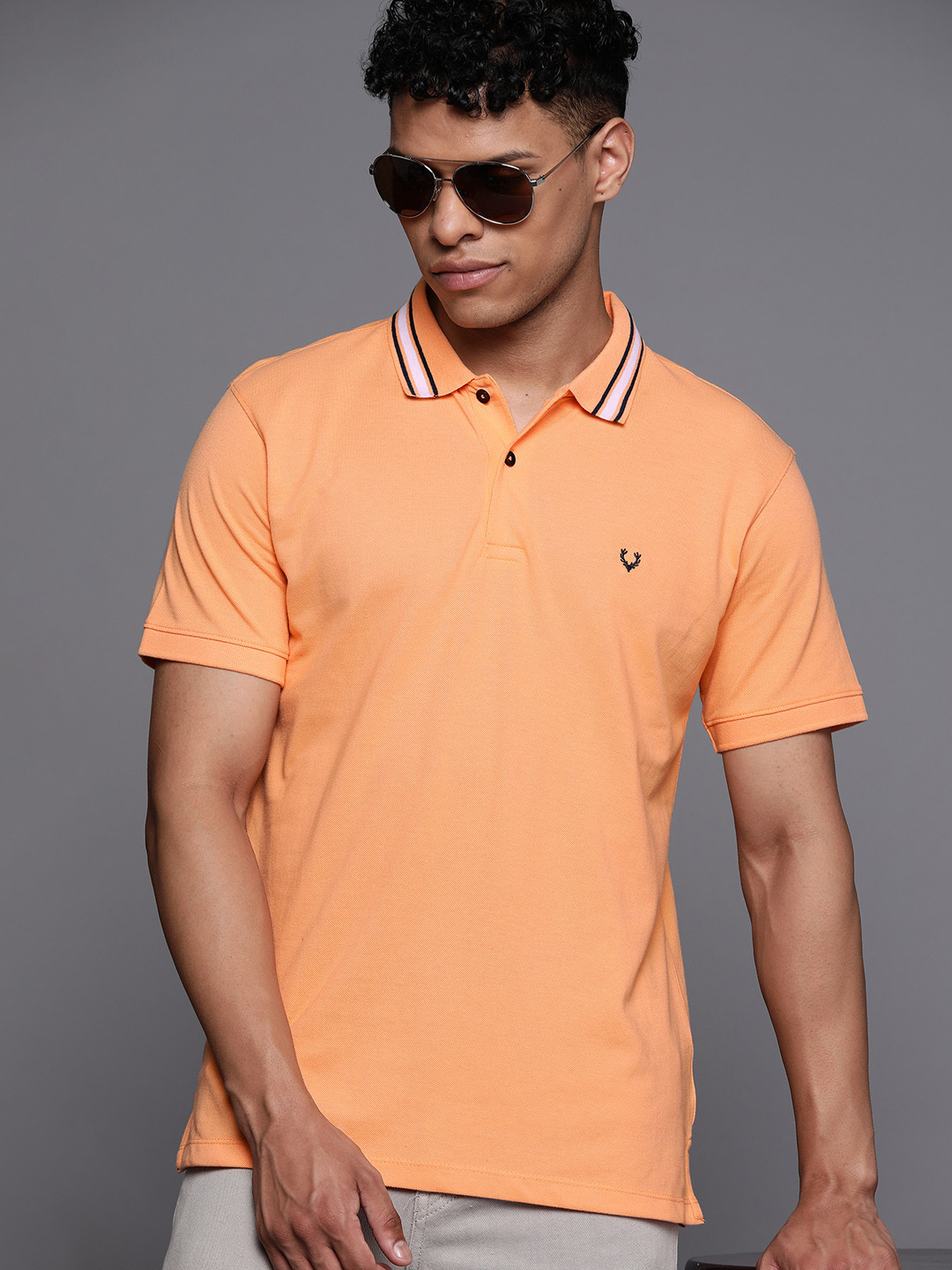 

Allen Solly Tribe Men Polo Collar T-shirt, Peach