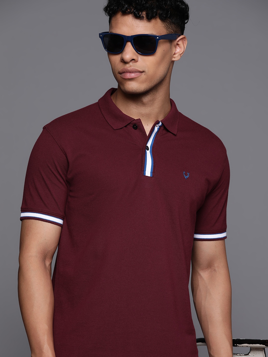 

Allen Solly Tribe Men Solid Polo Collar T-shirt, Maroon