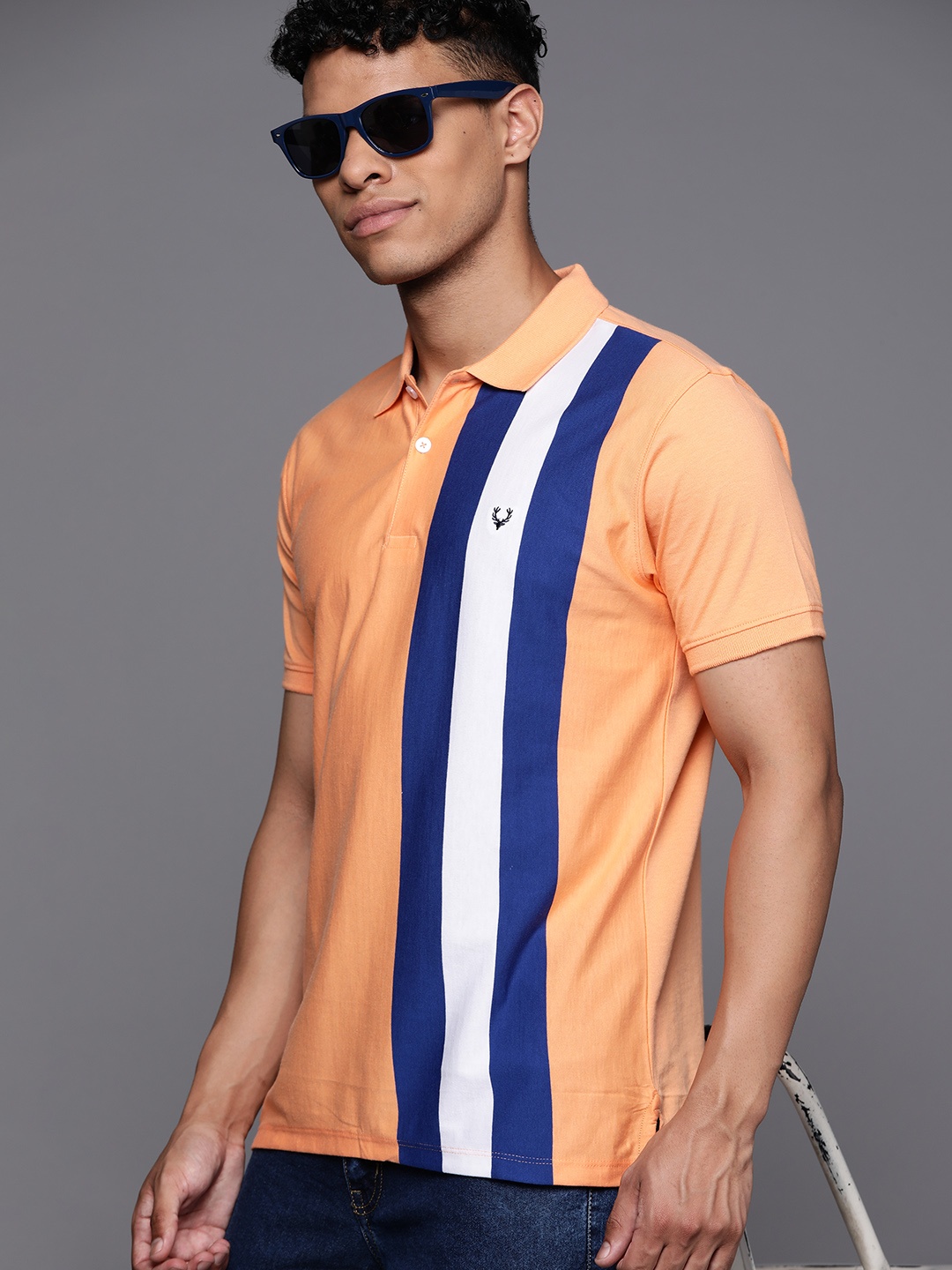 

Allen Solly Tribe Striped Polo Collar T-shirt, Peach