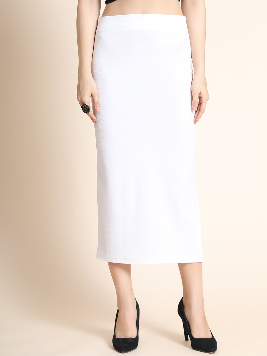 

Ekta Textiles Cotton Lycra Saree Shapewear, White