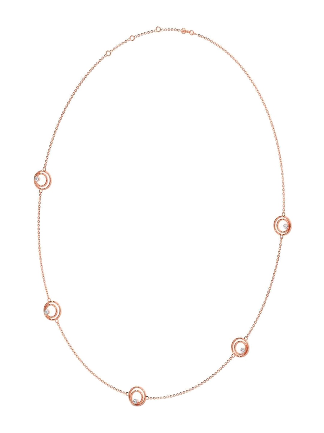 

CANDERE A KALYAN JEWELLERS COMPANY 18k Rose Gold CZ Studded Necklace-4.51 g