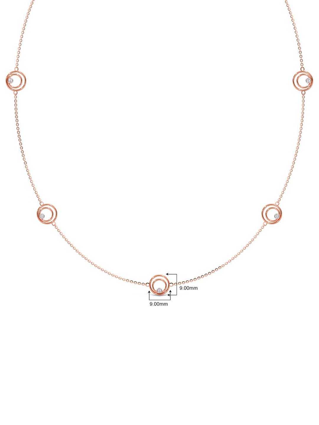 

CANDERE A KALYAN JEWELLERS COMPANY 14k Rose Gold CZ Studded Necklace 3.83 g, Yellow