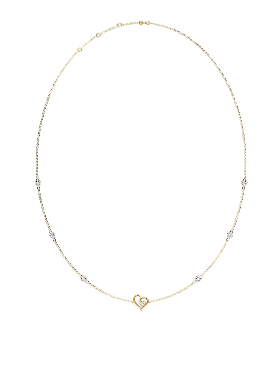 

CANDERE A KALYAN JEWELLERS COMPANY 18K Yellow Gold CZ-Studded Heart Shaped Necklace 3.71g