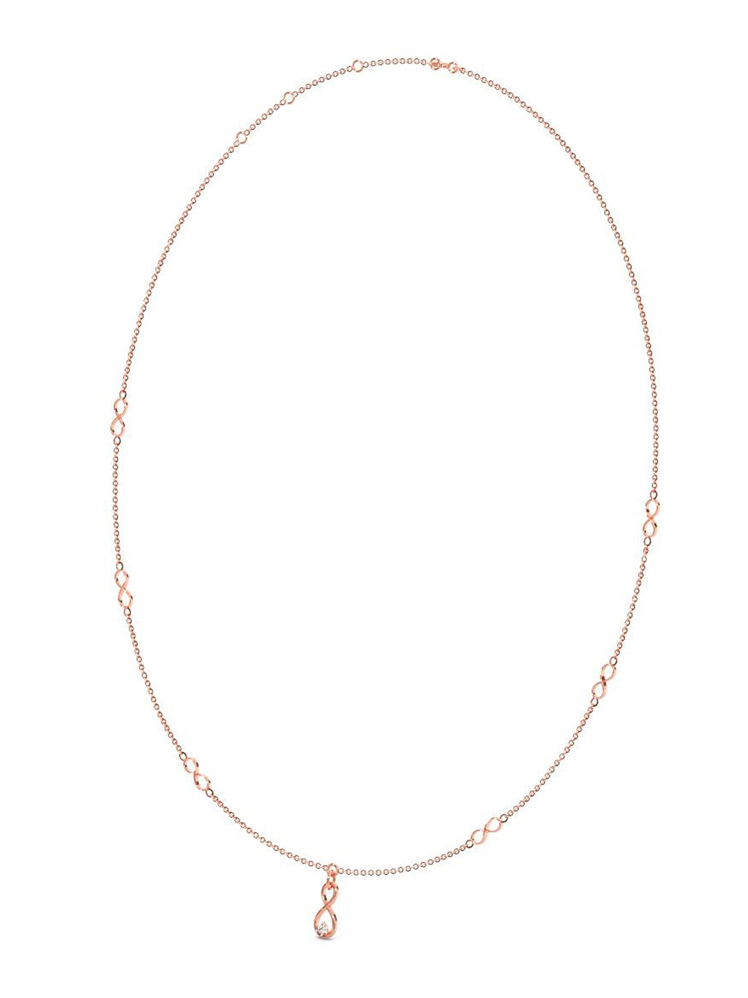 

CANDERE A KALYAN JEWELLERS COMPANY 18K Rose Gold BIS Hallmark & CZ Studded Necklace
