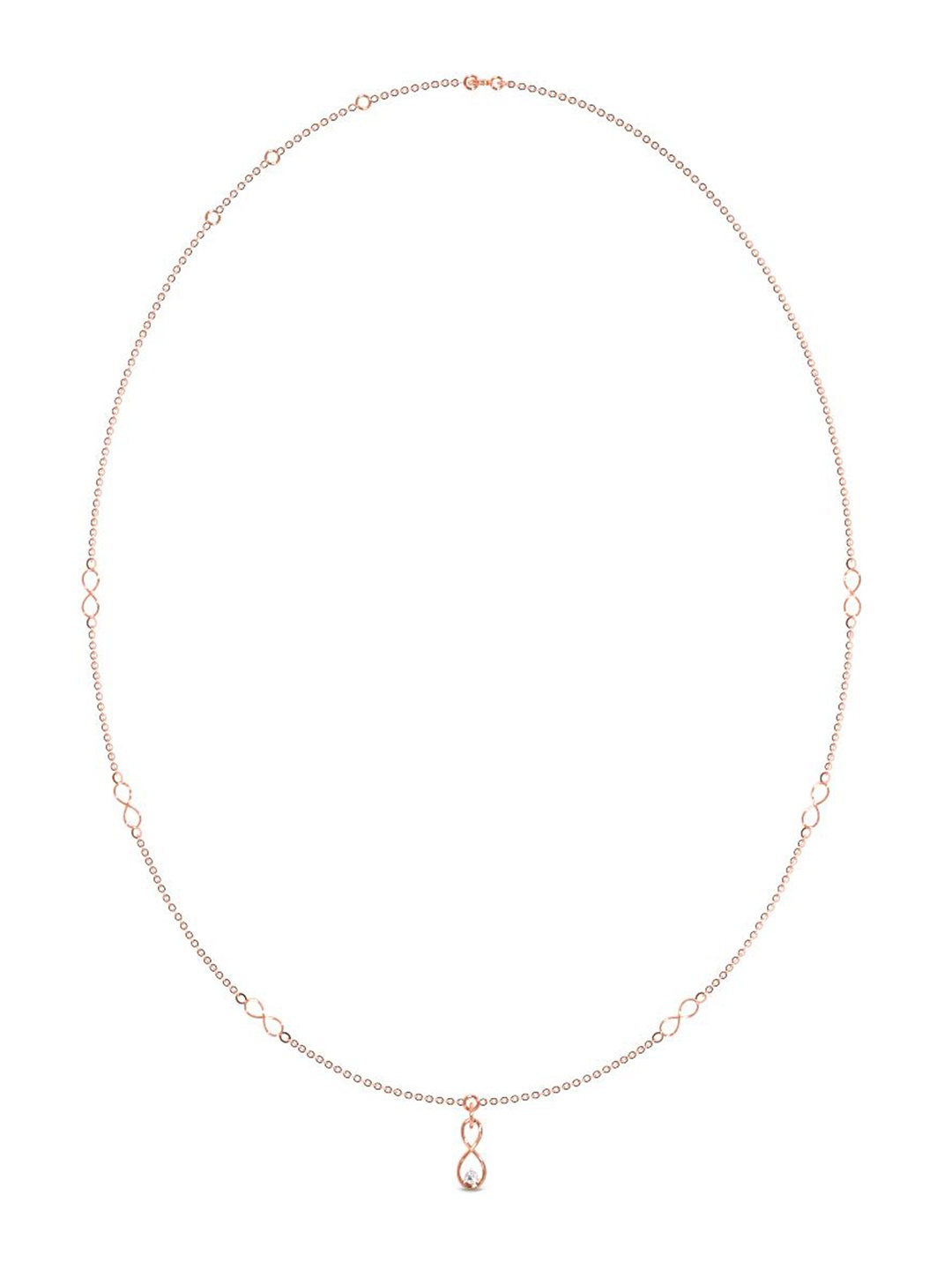 

CANDERE A KALYAN JEWELLERS COMPANY 14K Rose Gold BIS Hallmark & CZ Studded Necklace 2.55 g