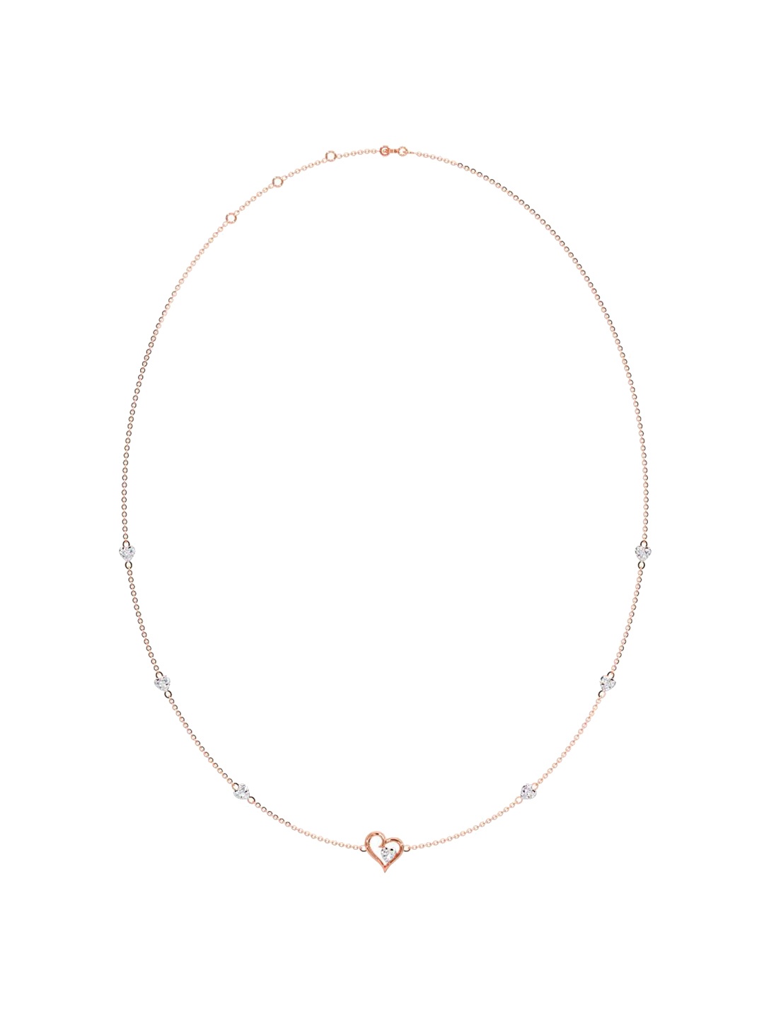 

CANDERE A KALYAN JEWELLERS COMPANY 18K Rose Gold CZ-Studded Charm Necklace- 3.71 gm