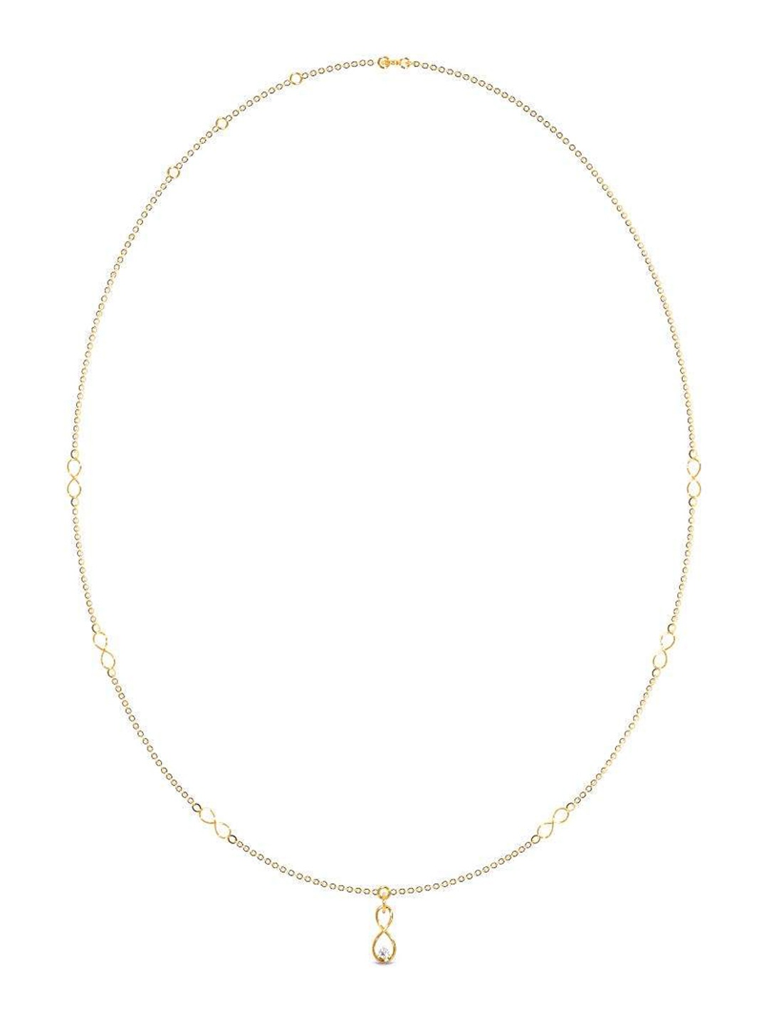 

CANDERE A KALYAN JEWELLERS COMPANY 14K BIS Hallmark CZ Studded Necklace- 2.55 gm, Gold