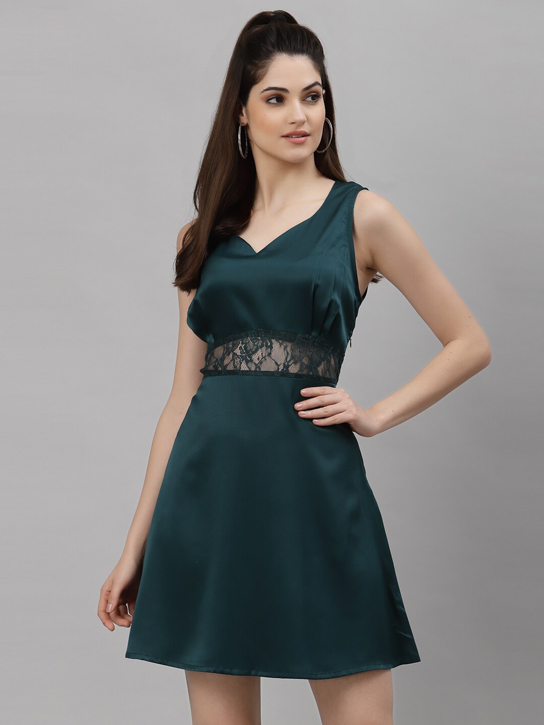 

NEUDIS Chiffon Fit and Flare Dress, Green