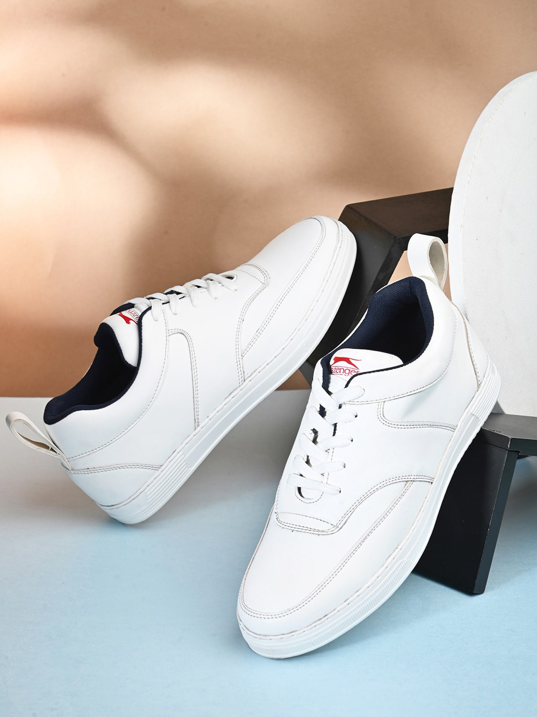 

Slazenger Men Lace-Ups Round Toe Leather Sneakers, White