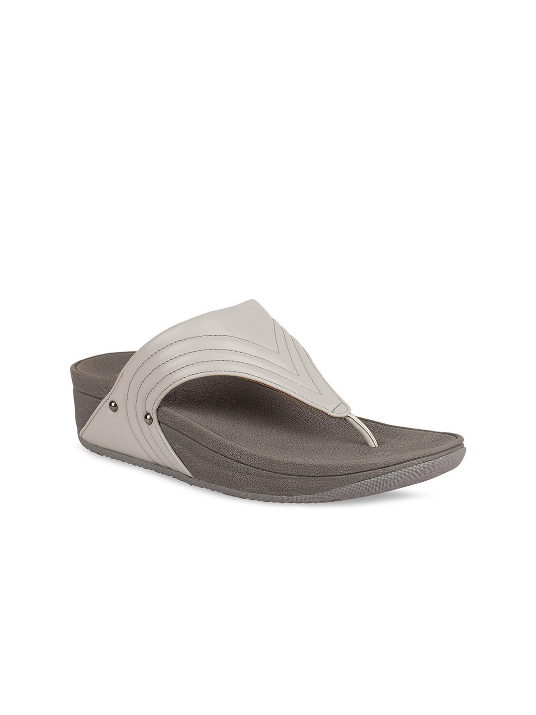 

Rocia Women Textured Open Toe Flats, Grey