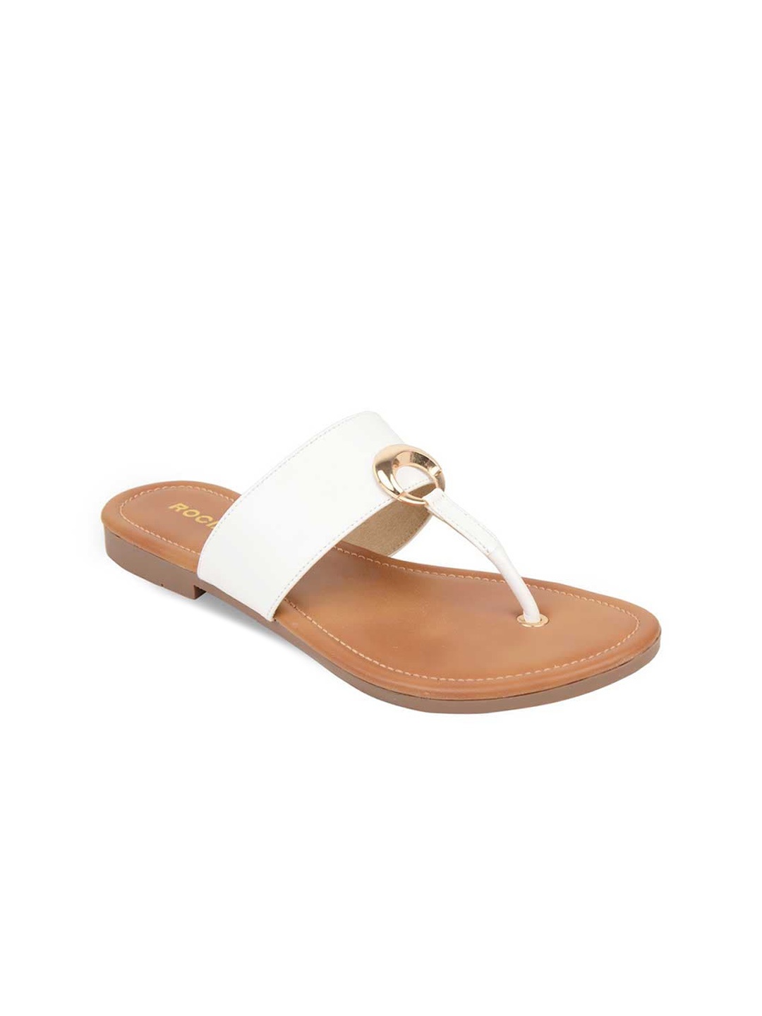 

Rocia Women Embellished Open Toe Flats, White
