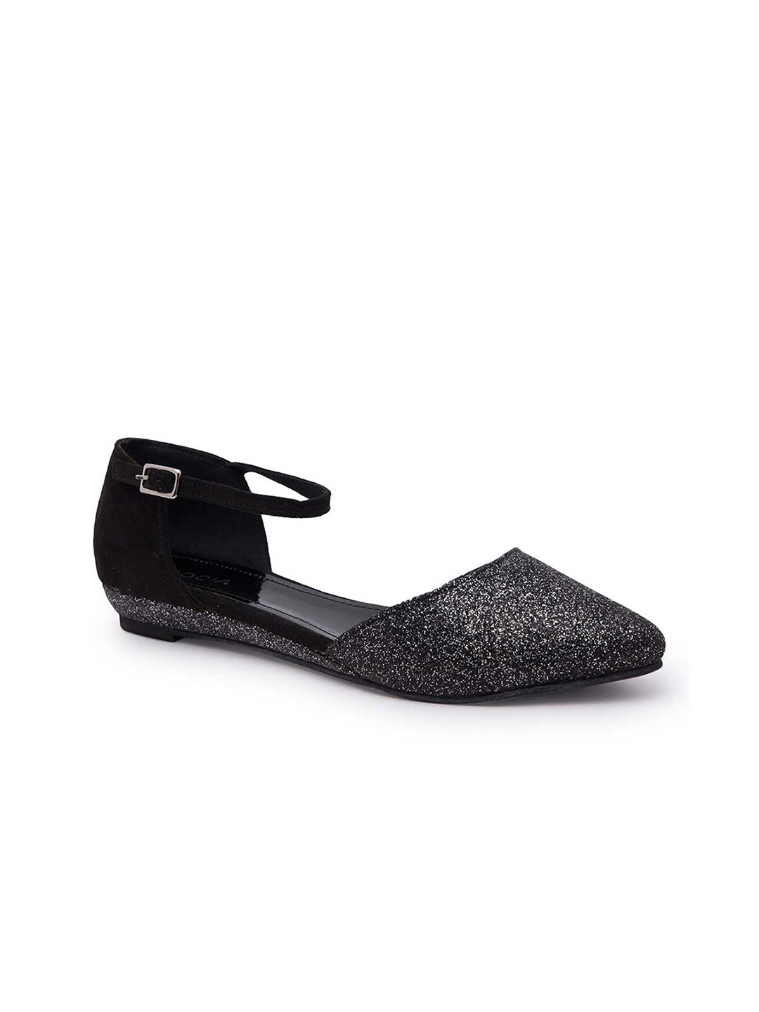 

Rocia Pointed Toe Embellished Ballerinas, Black