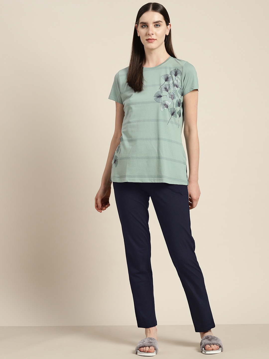 

Sweet Dreams Floral Print Pyjama Set, Green