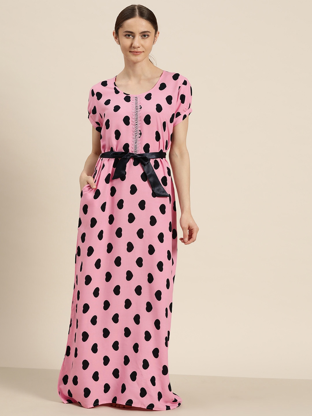 

Sweet Dreams Conversational Print Maxi Nightdress, Pink