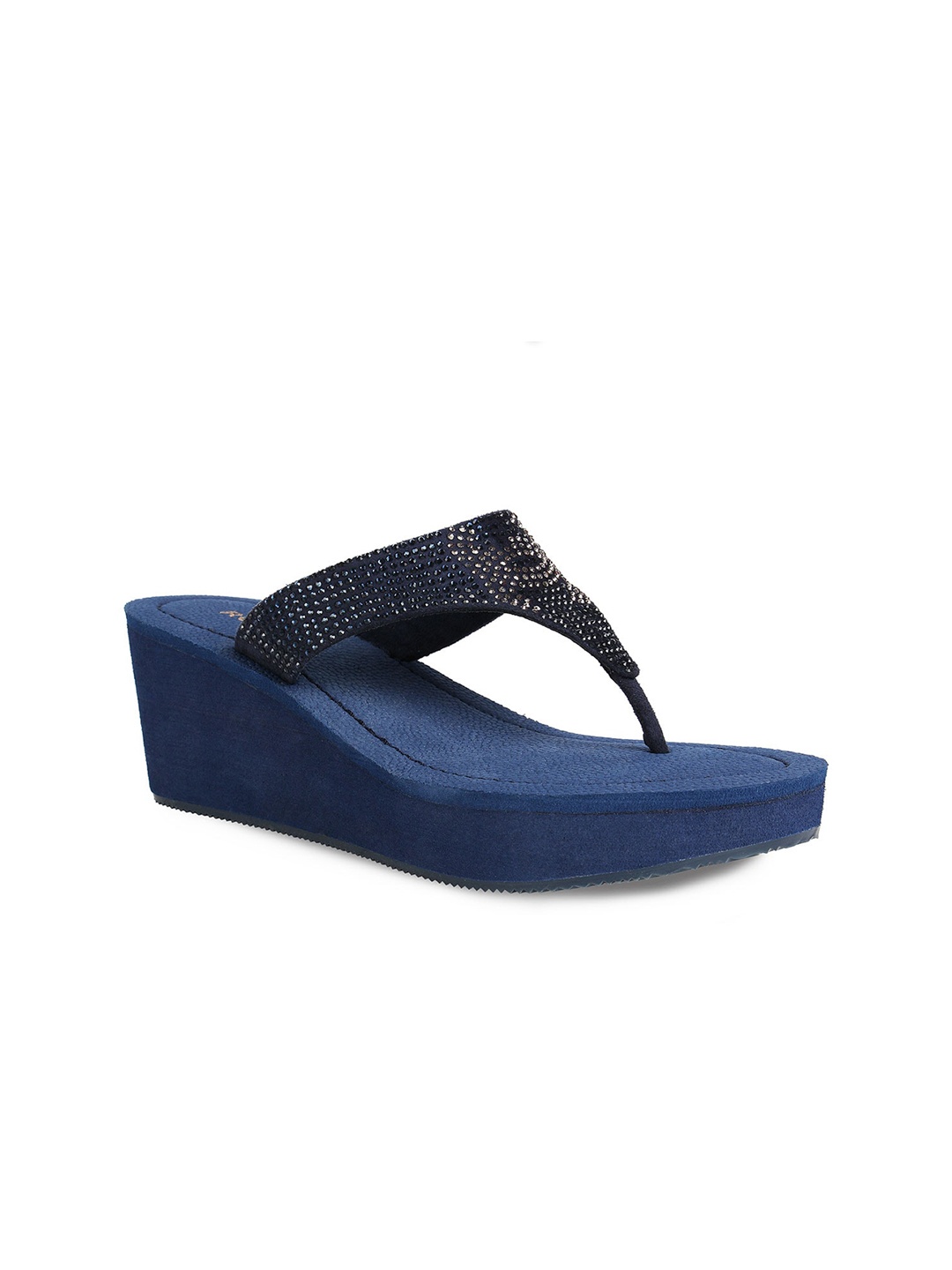 

Rocia Embellished Open Toe Wedge Heels, Navy blue