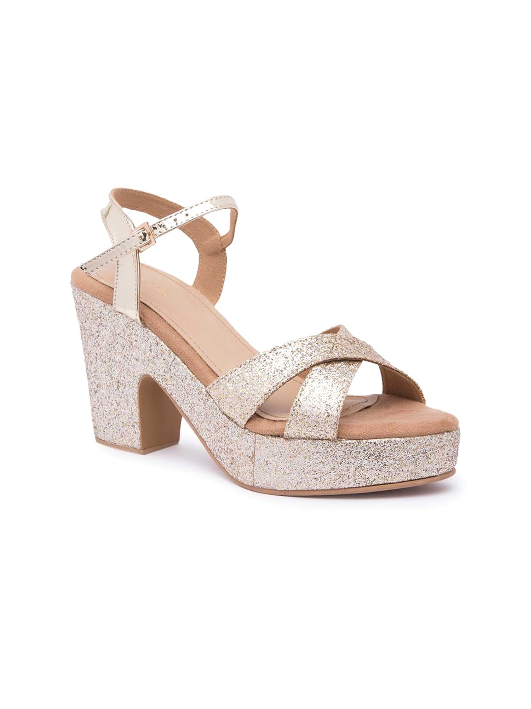 

Rocia Textured Block Heels, Gold