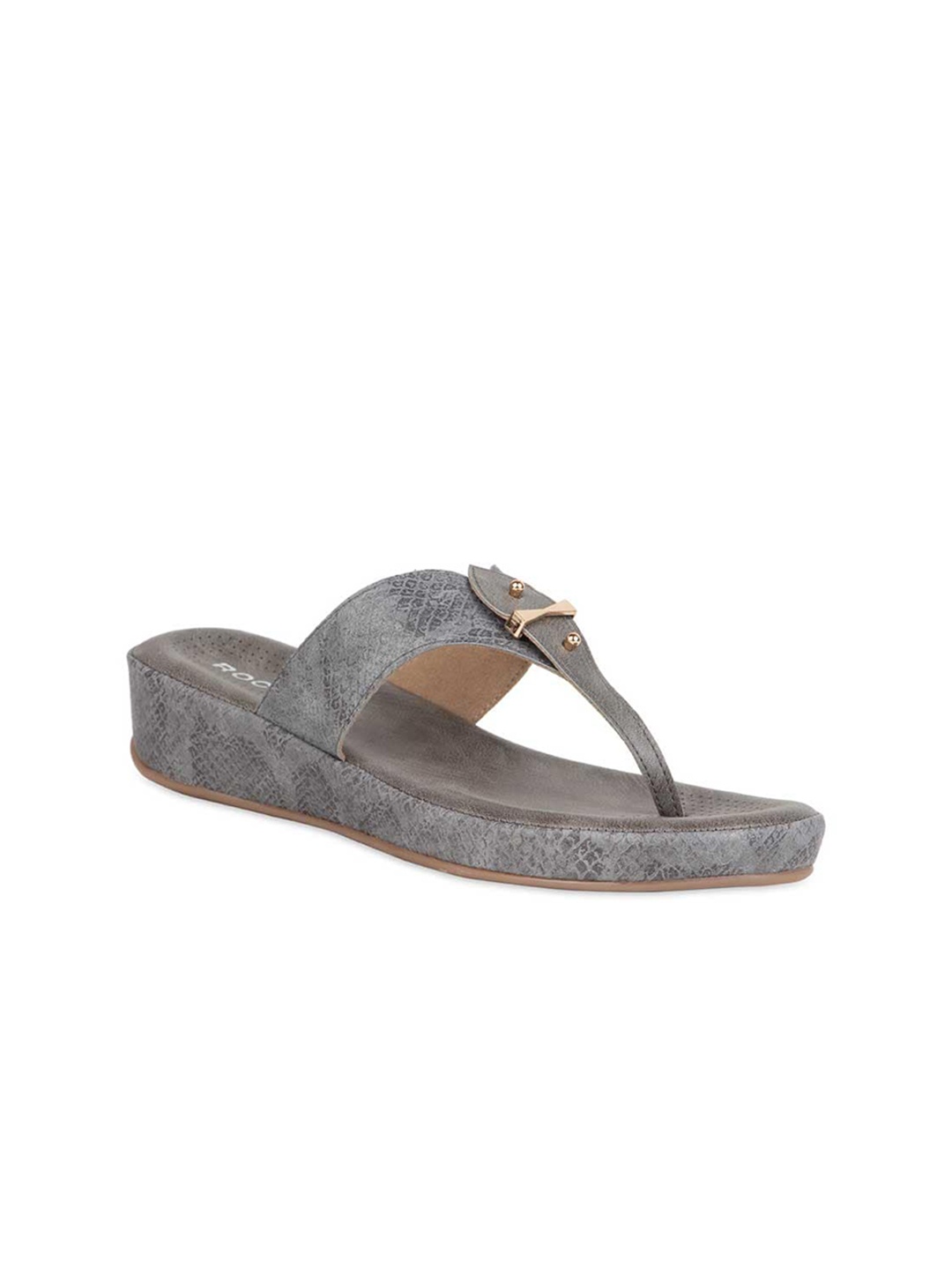 

Rocia T-Strap Comfort Open Toe Flats, Grey