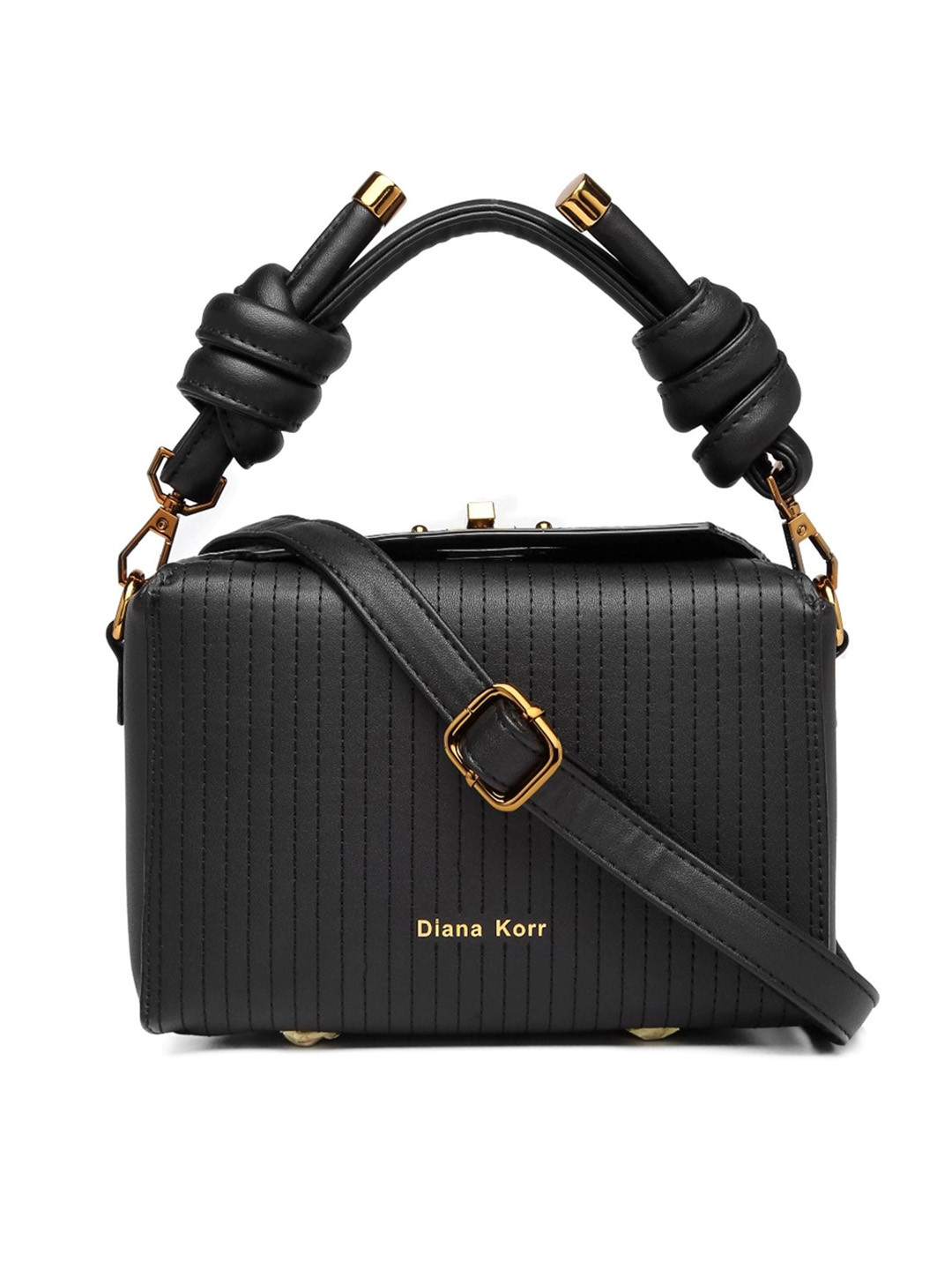 

Diana Korr Quilted Structured Handheld Bag, Black