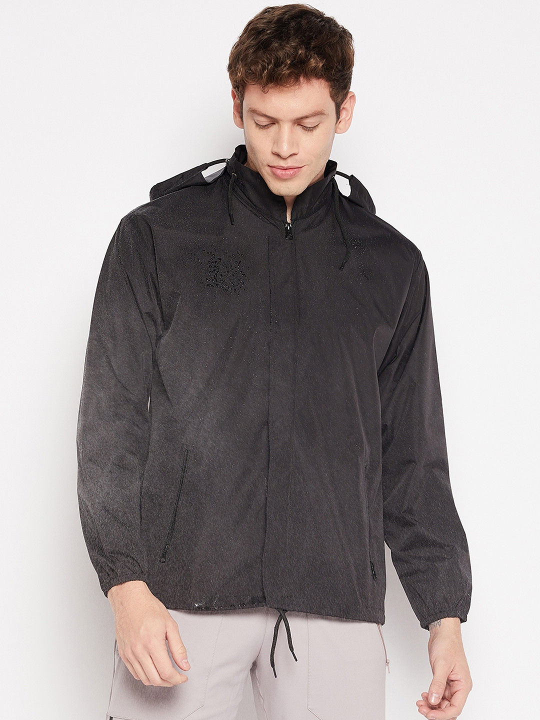 

Okane Windcheater and Water Resistant Bomber Jacket, Black