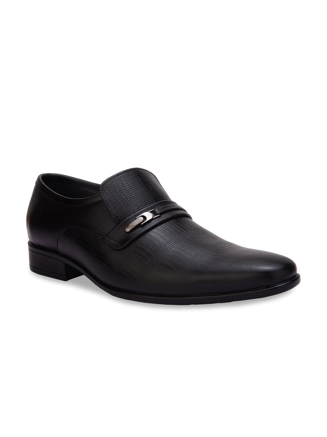 

Regal Men Textured Pure Leather Formal Loafers, Black