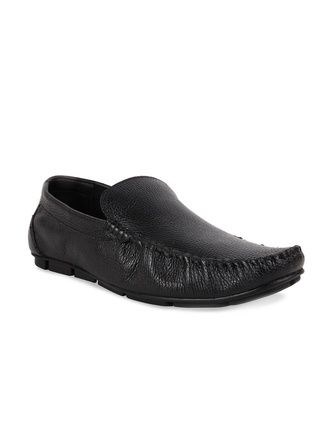 

Regal Men Textured Leather Formal Loafers, Black