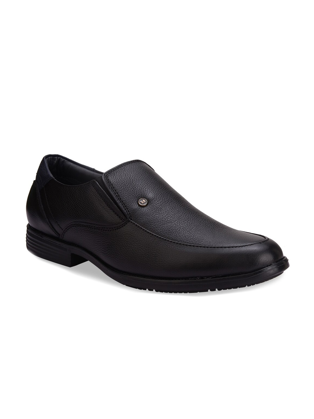 

Regal Men Textured Pure Leather Formal Slip On Shoes, Black