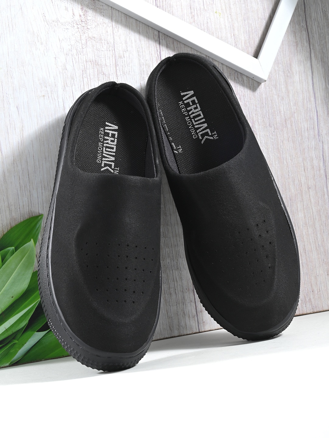 

AfroJack Women Perforations Padded Insole Mule Sneakers, Black