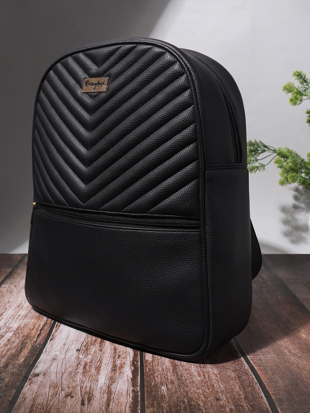 

Berrylush Women Quilted Laptop Bag, Black