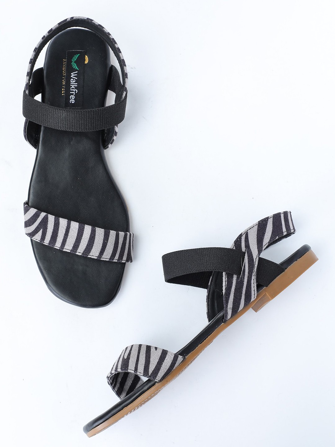 

Walkfree Women Printed Open Toe Flats, Grey