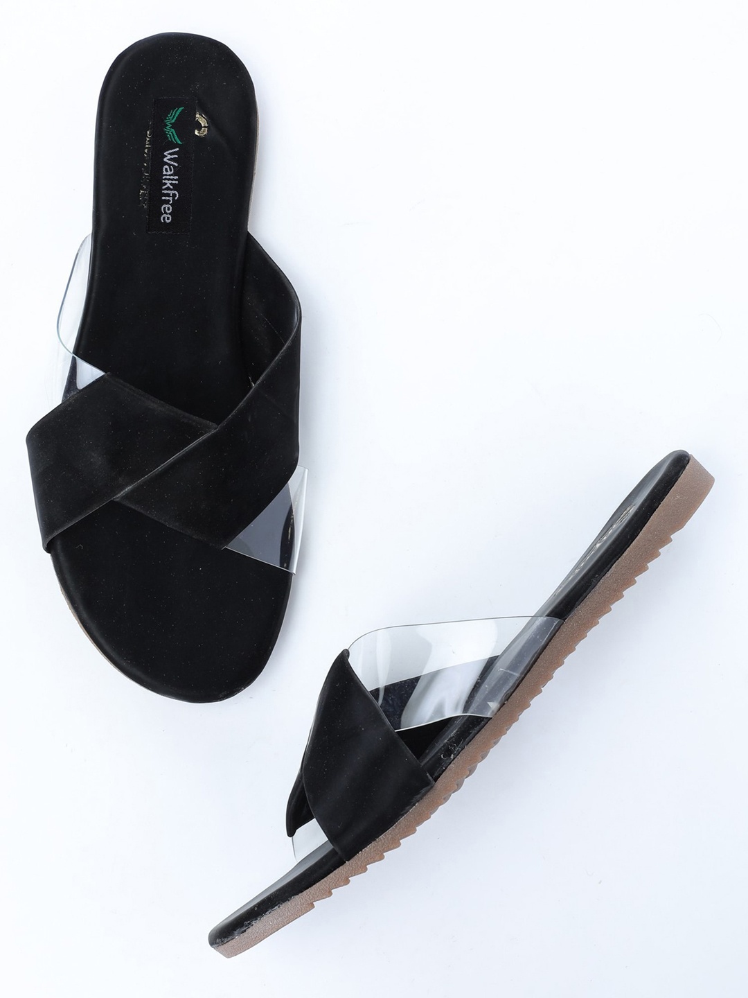 

Walkfree Women Textured Open Toe Flats, Black