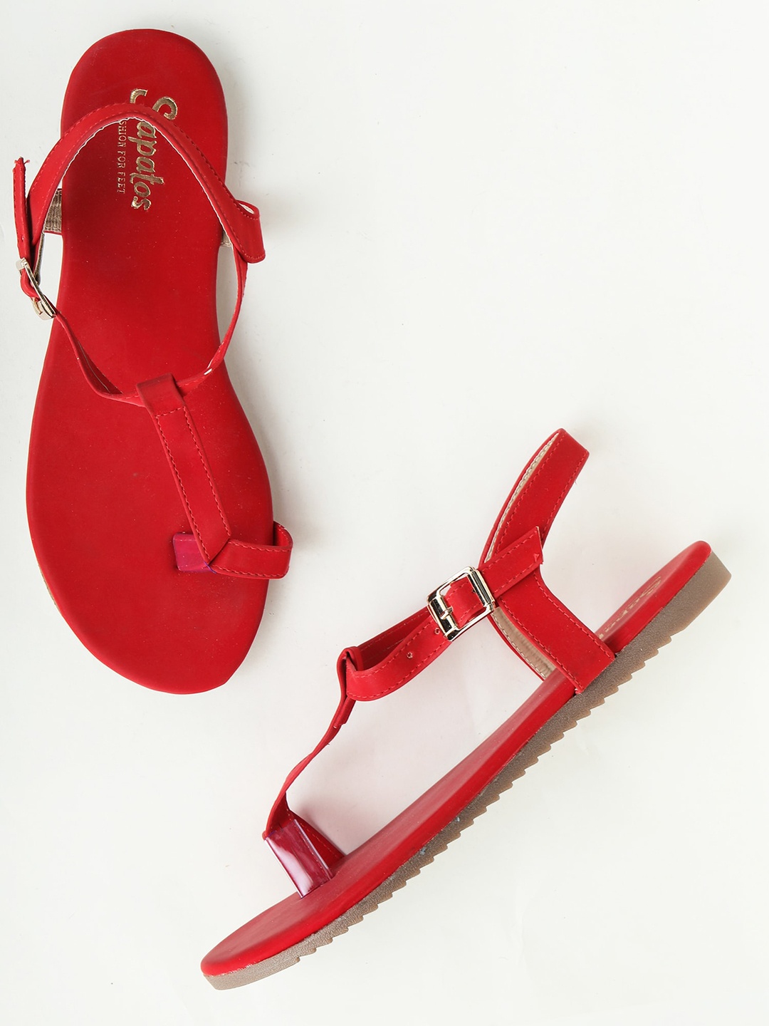 

Walkfree Women Open One Toe Flats, Red
