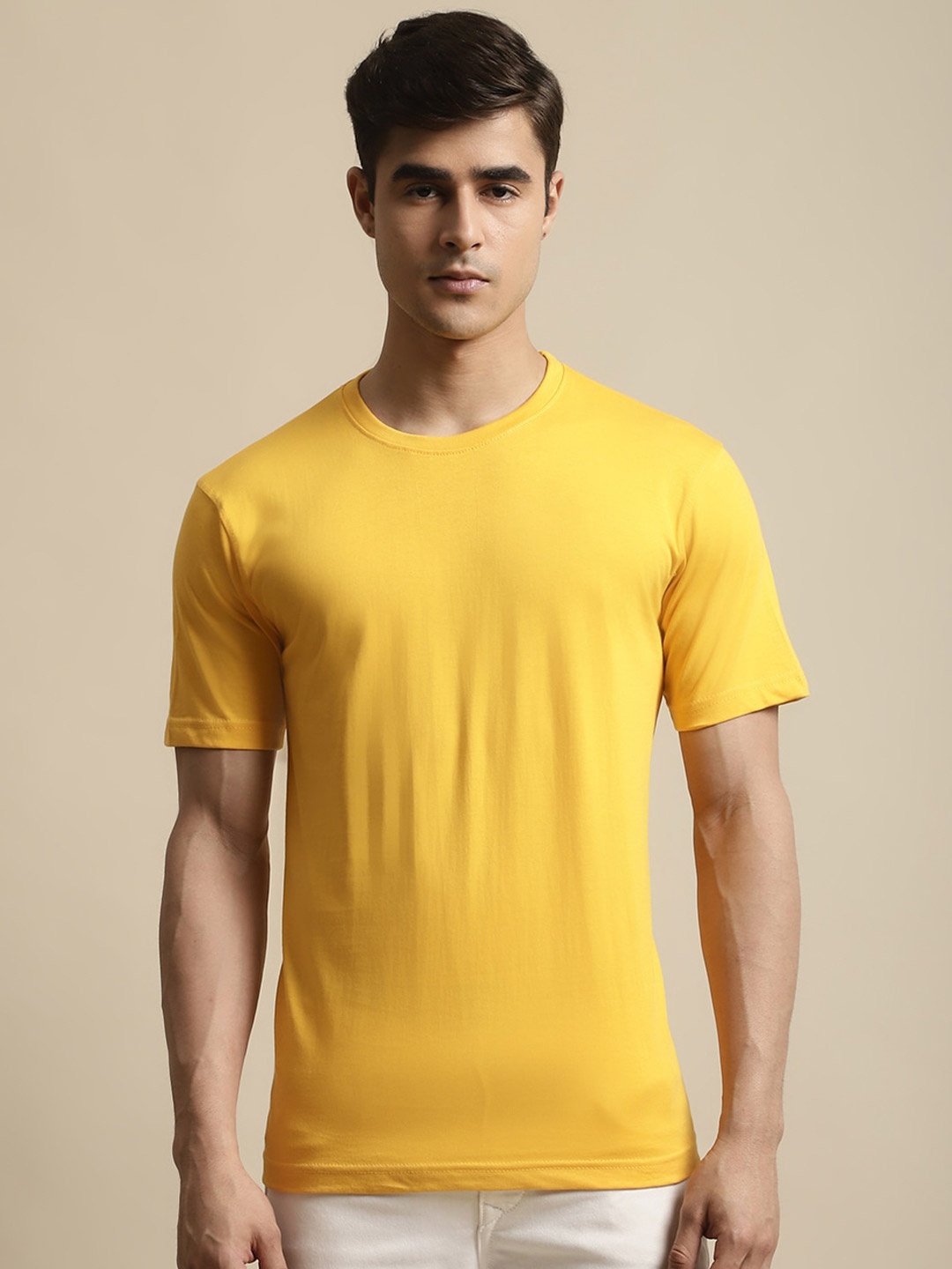 

Miaz Lifestyle Short Sleeves Cotton T-shirt, Yellow