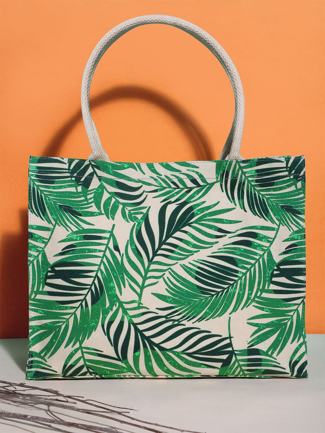 

Berrylush Floral Printed Shopper Tote Bag, Green