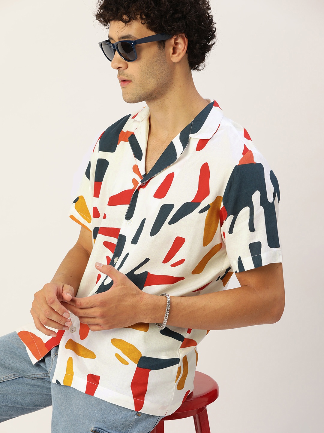 

Kook N Keech Classic Printed Casual Shirt, White