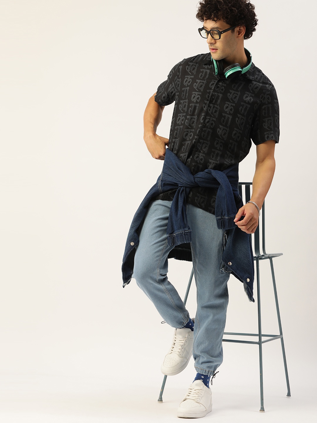 

Kook N Keech Classic Printed Casual Shirt, Black