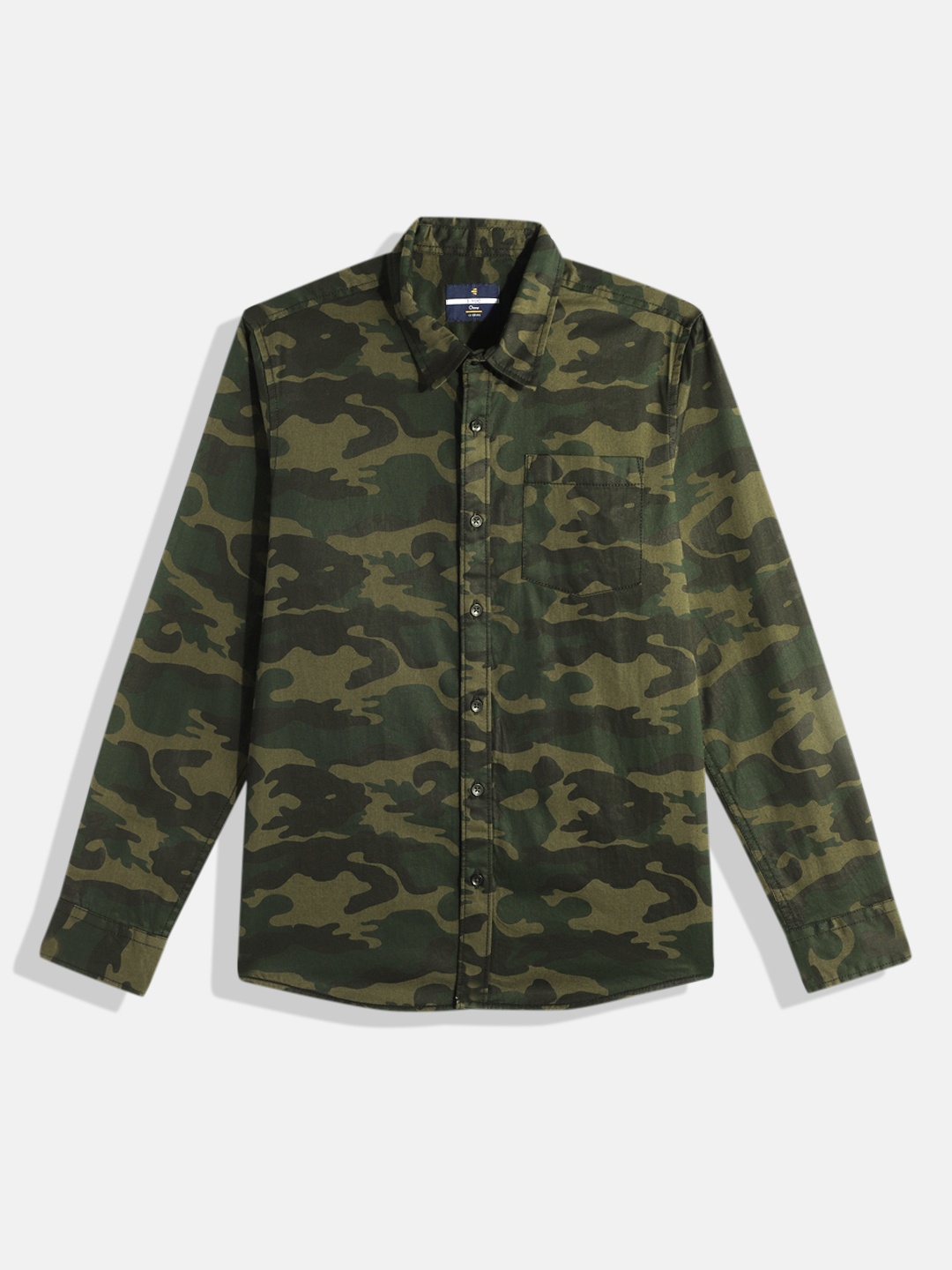 

IVOC Boys Camouflage Printed Regular Fit Casual Shirt, Olive