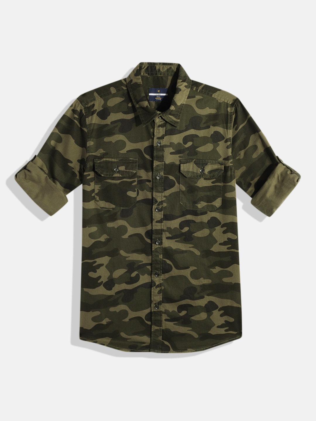 

IVOC Boys Camouflage Printed Regular Fit Casual Shirt, Olive