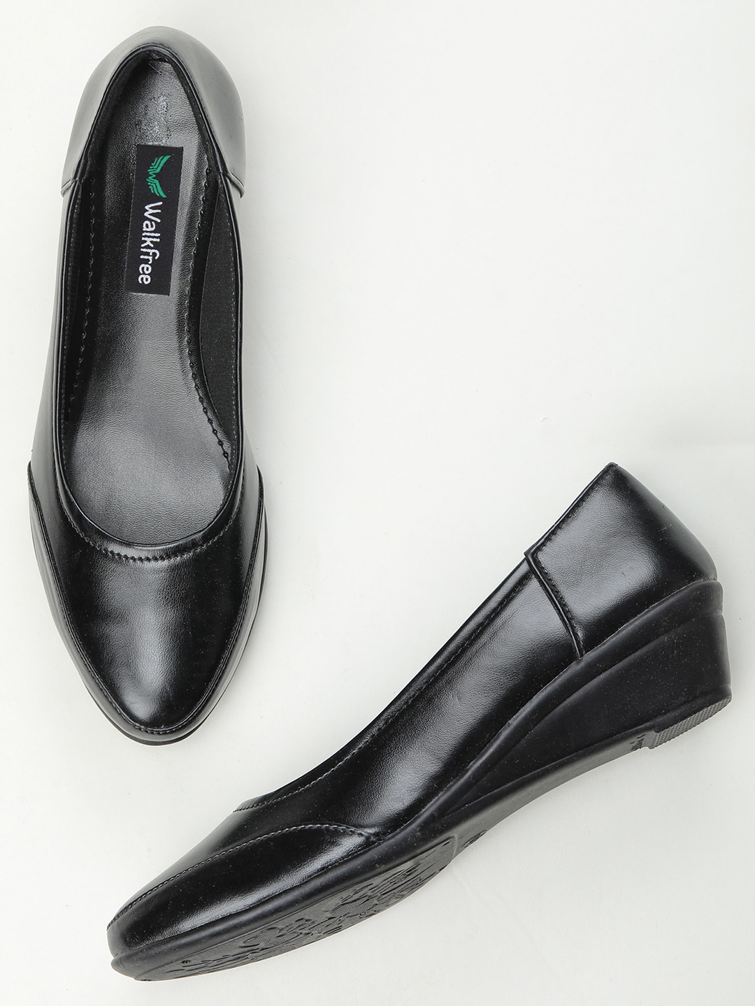 

Walkfree Women Round Toe Wedge Pumps, Black