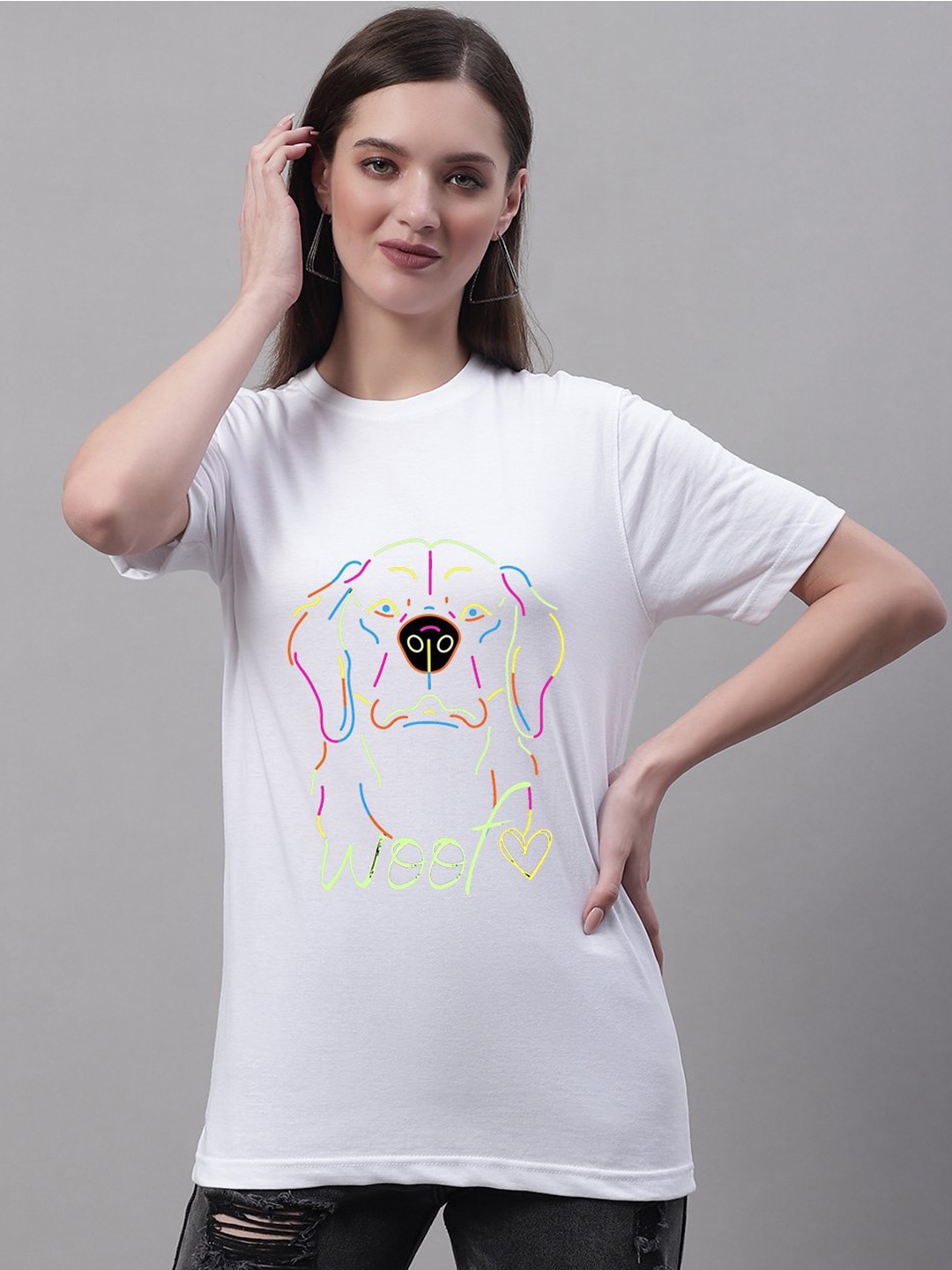 

borse lele Graphic Printed Pure Cotton T-shirt, White