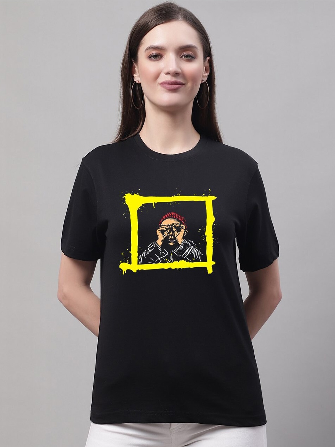

borse lele Graphic Printed Pure Cotton T-shirt, Black