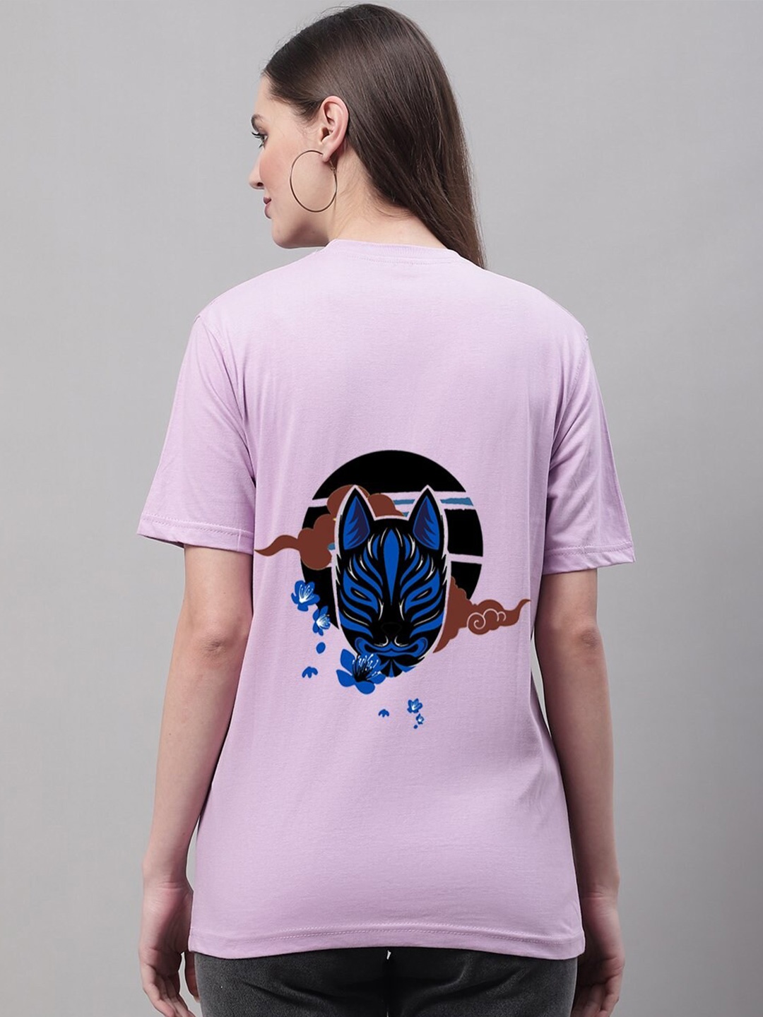 

borse lele Graphic Printed Pure Cotton T-shirt, Lavender