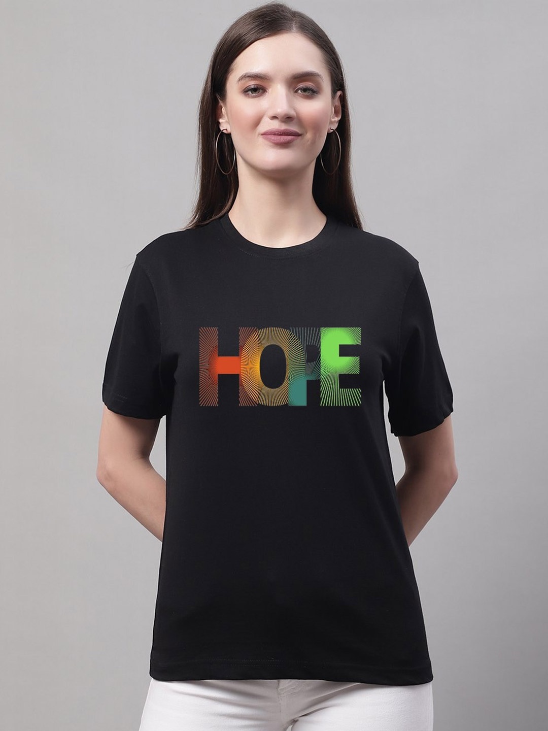 

borse lele Typography Printed Pure Cotton T-shirt, Black
