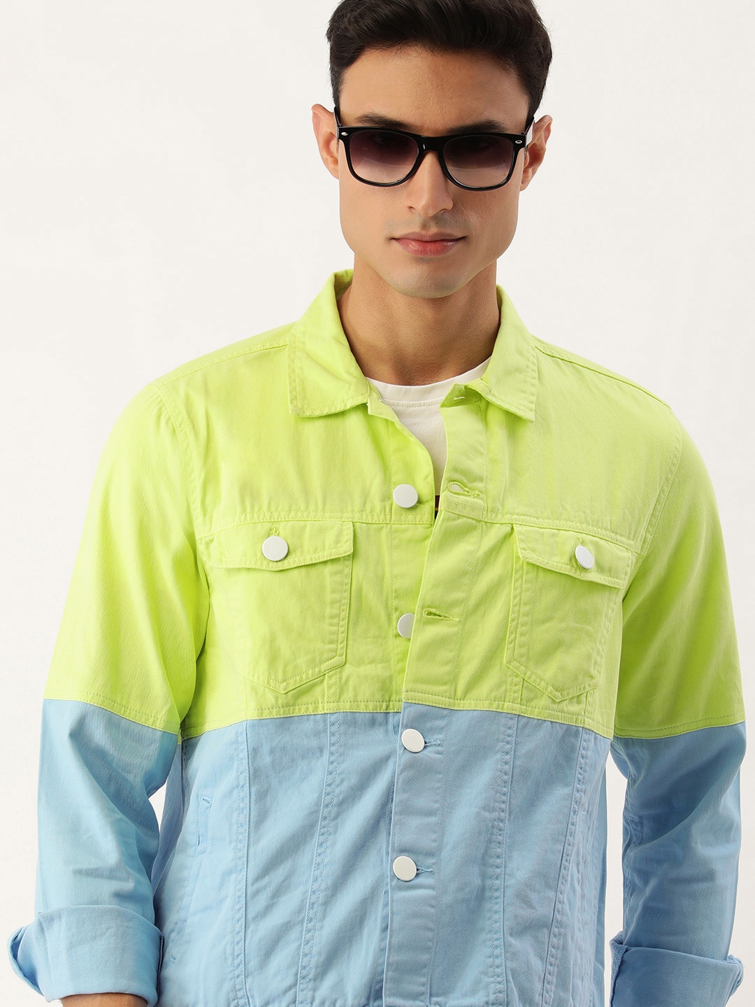 

Bene Kleed Men Colourblocked Dyed Pure Cotton Light Weight Jacket, Yellow