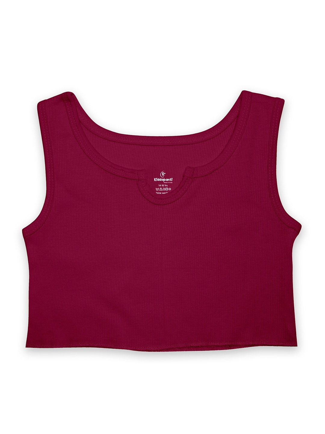 

KiddoPanti Girls Rib Crop Tank Top, Maroon