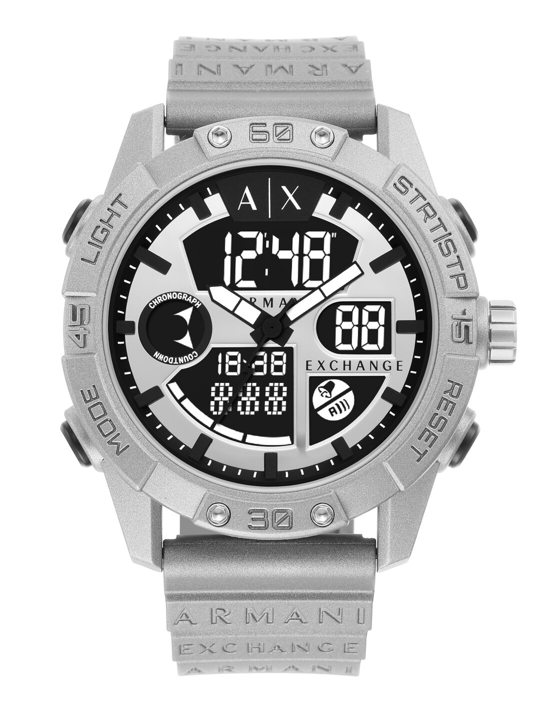 

Armani Exchange Men Analogue and Digital Watch AX2965, Silver