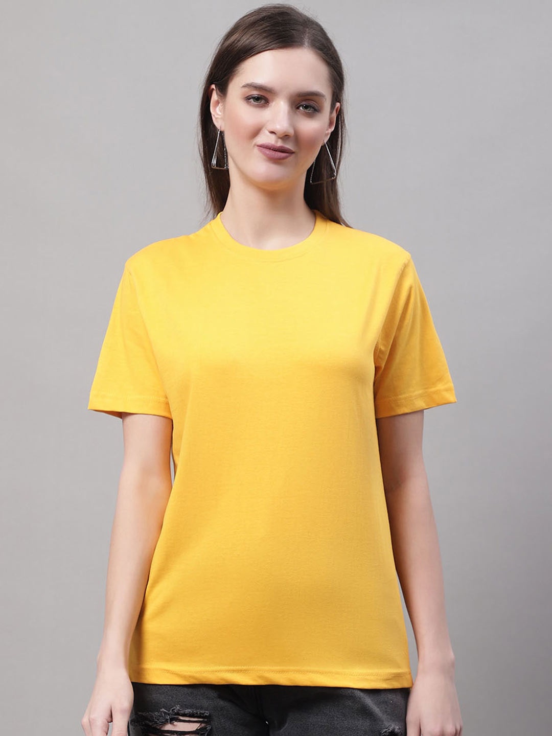 

borse lele Short Sleeves Pure Cotton T-shirt, Yellow
