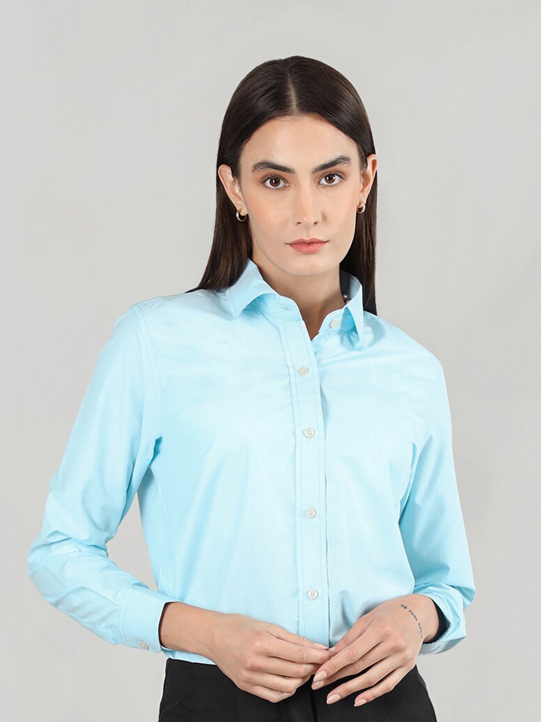 

Dlanxa Slim Fit Formal Shirt, Turquoise blue