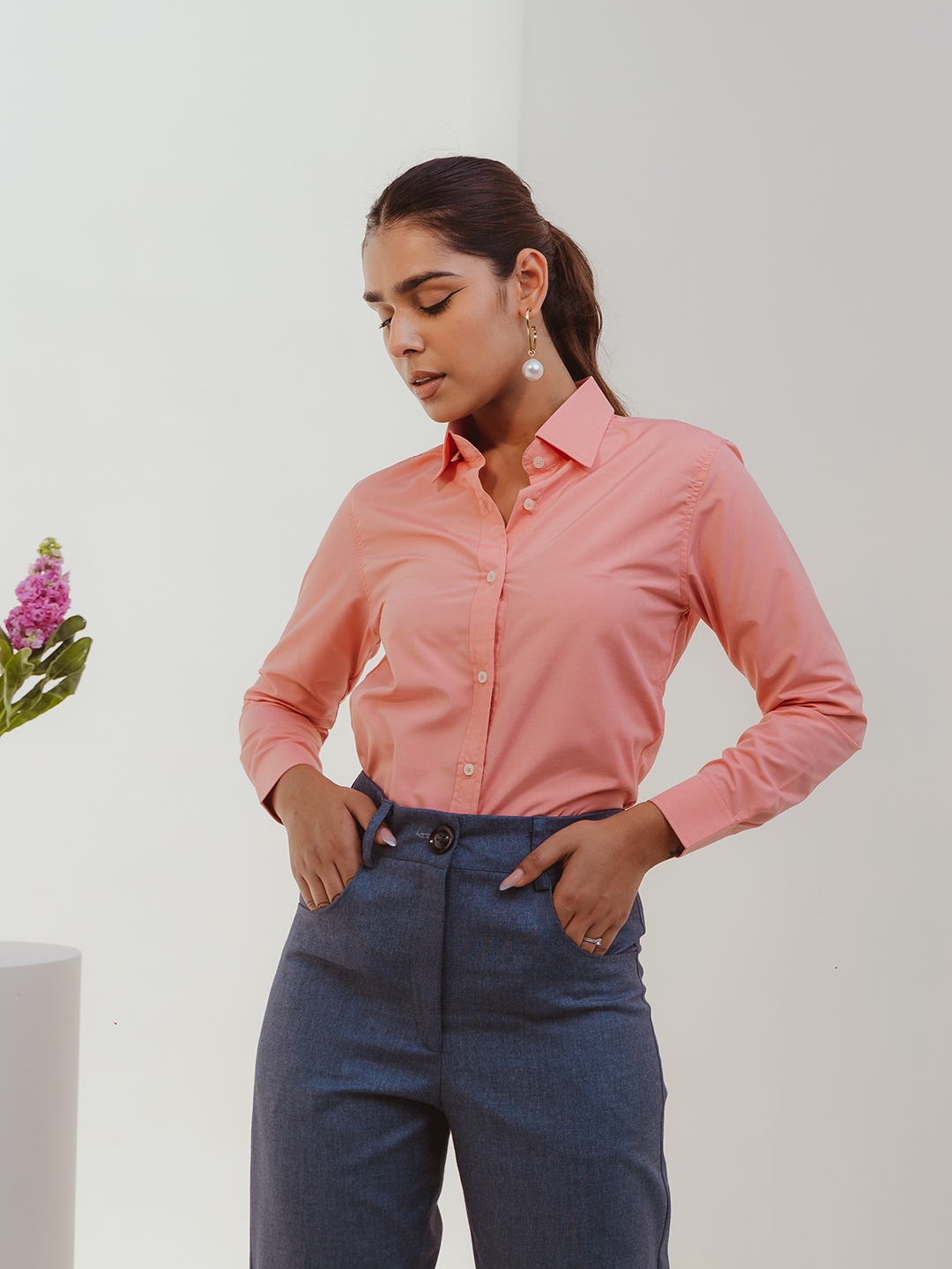 

Dlanxa Slim Fit Formal Shirt, Pink
